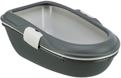 Trixie Berto Katzentoilette offen mit Trennsystem, grau-pastellblau-granit