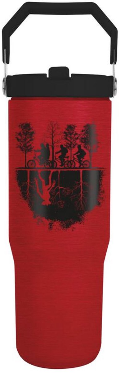 Stranger things upside down - drinkfles unisex drinkfles - rood zwart - standard