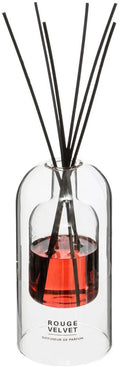 Atmosphera geurstokjes in luxe glazen houder - rood fruit - 150 ml - geurverspreider - interieurparfum