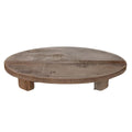 Naturel collections tray met voet oud hout ø38x7cm