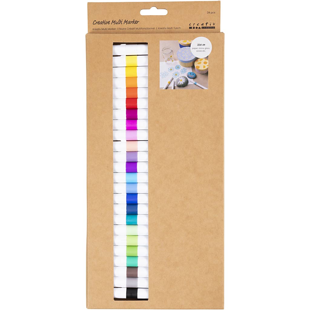 Creativ Company Kreativ-Mehrfarbstifte 4 mm verschiedene Farben - 24 Stück.