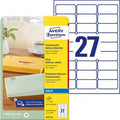 Inkjetetiket avery 63 - 5x29 - 6mm transparant 25 vel 27 etiketten per vel
