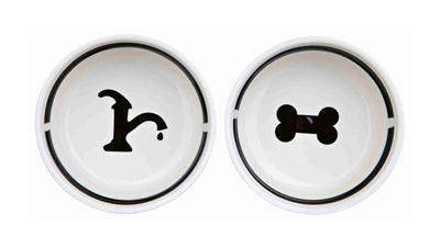 Trixie Futter- und Trinknapf-Set, weiß/schwarz, zum Essen im Stehen
