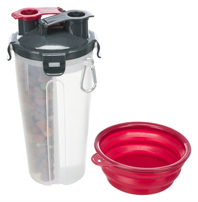 Trixie Wasserflasche, Babyflasche inklusive Reisenapf, Kunststoff-Silikon