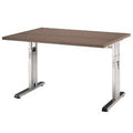 Desk straight height adjustable c-leg walnut 1200x800x680-760mm