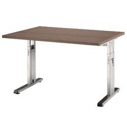 Desk straight height adjustable c-leg walnut 1200x800x680-760mm