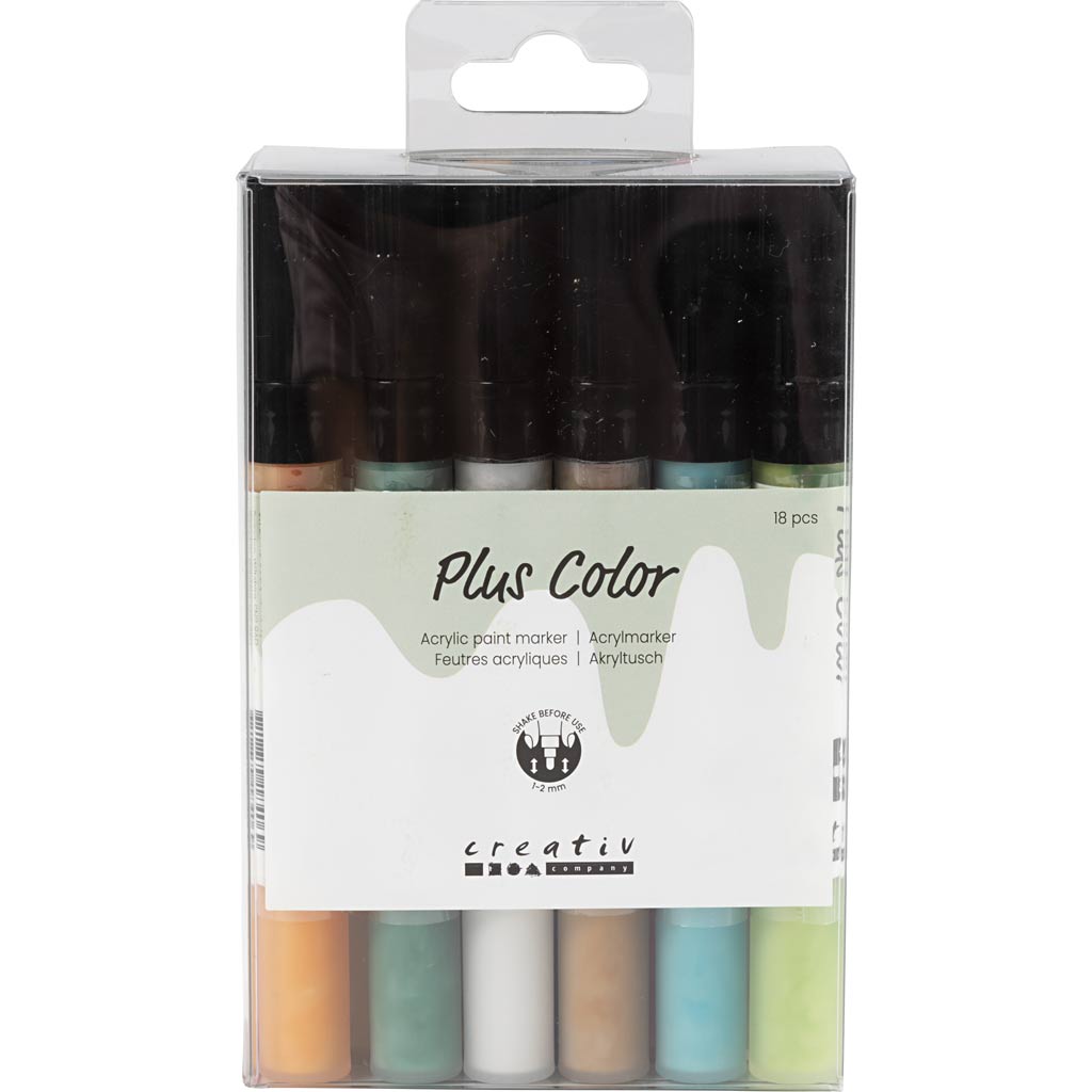 Creativ company plus color acrylstiften acrylverf marker, 18st.