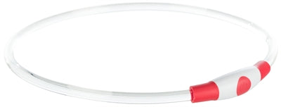 Trixie Leuchthalsband mit USB-Taschenlampe, wiederaufladbar, TPU, rot