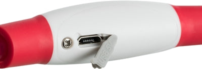 Trixie Leuchthalsband mit USB-Taschenlampe, wiederaufladbar, TPU, rot