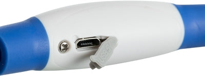 Trixie Leuchthalsband mit USB-Taschenlampe, wiederaufladbar, TPU, blau
