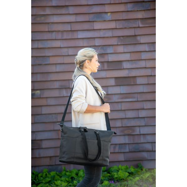 Neue Looxs Verla Fahrradtasche, 21 Liter, 34 x 18 x 44 cm, aus luxuriösem Leder, schwarz