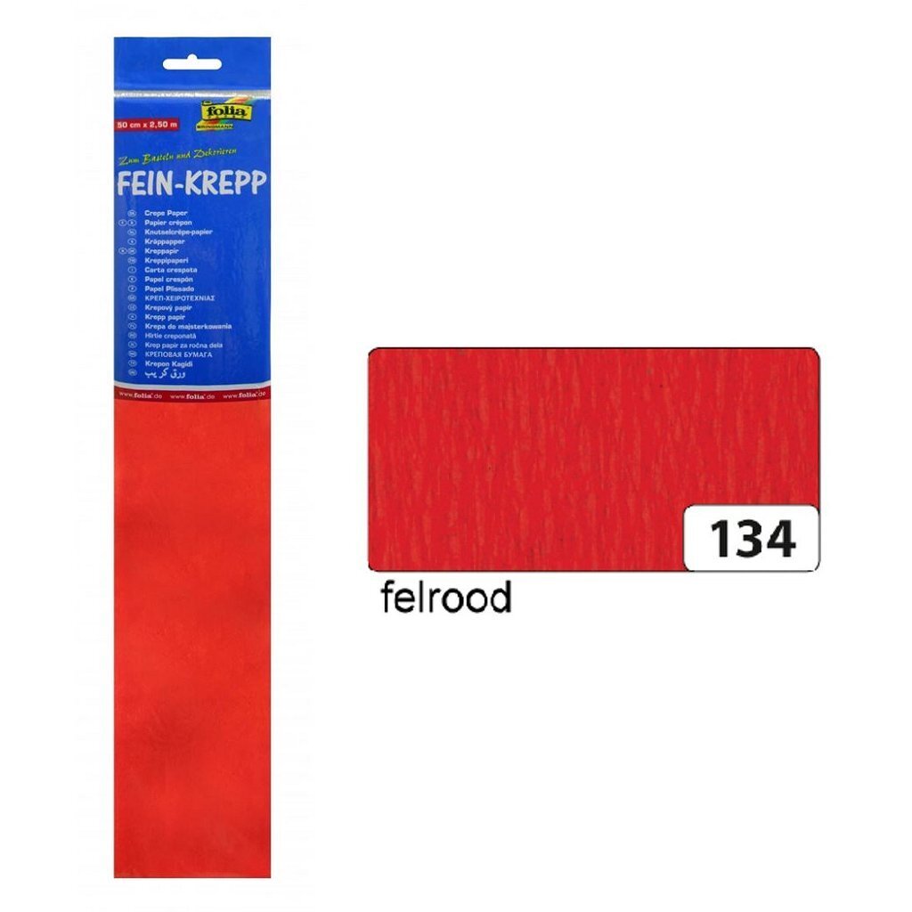 Folia fo-822134 Krepppapier 50cmx2,5m Schrumpffolie 10-fach gefaltet rot
