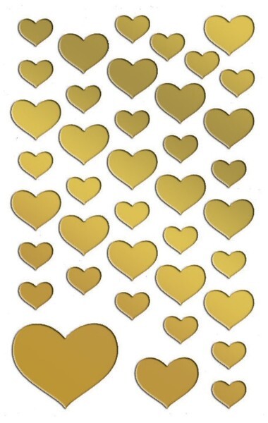 Avery AV-53282 Folienetikett Z-Design Kreativpackung A 2 Blatt Goldherzen
