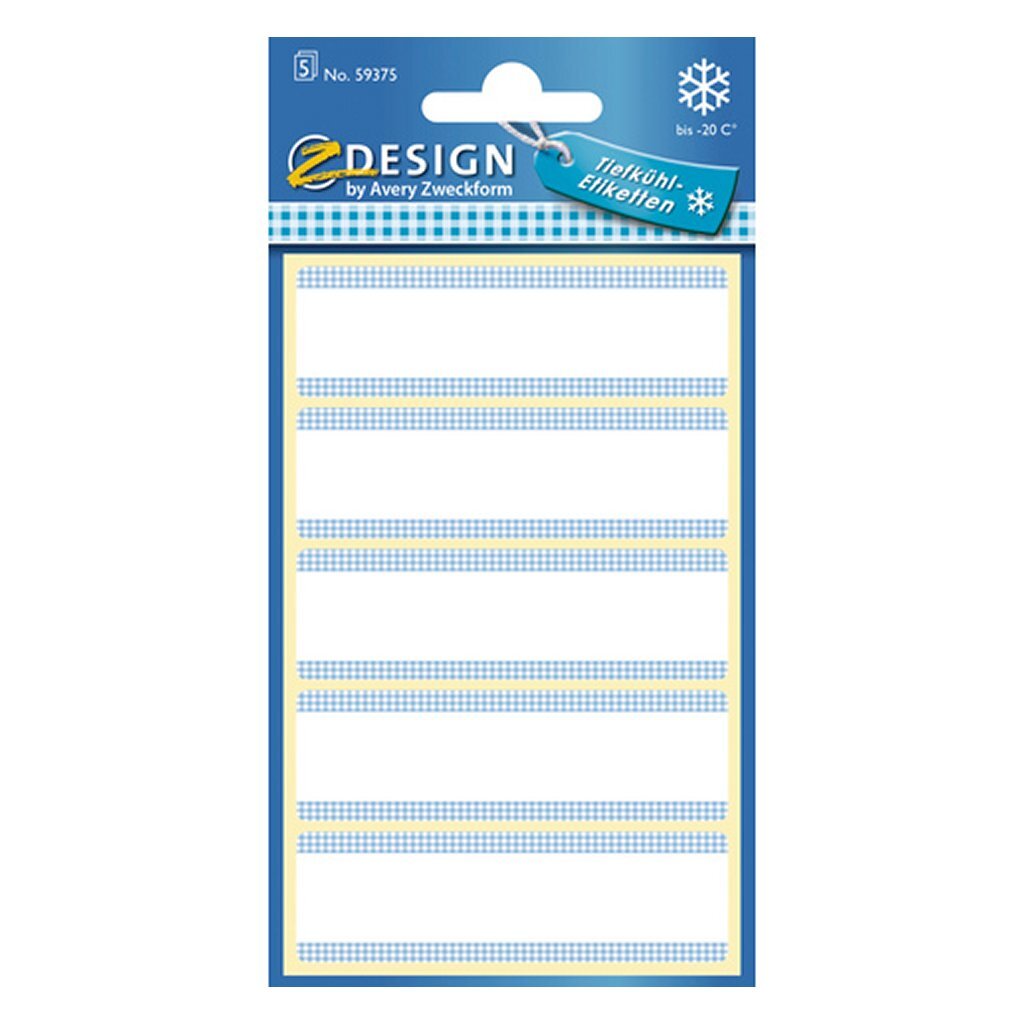 Avery AV-59375 Z-Design Gefrieretiketten 76 x 22 mm 25 Stück weiß blau