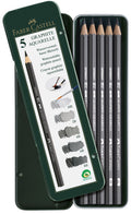 Faber-Castell FC-117805 Aquarellstifte, Faber-Castell Graphitstifte-Etui mit 5 Stück