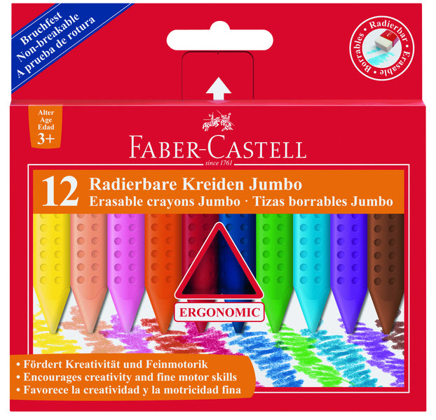 Faber-Castell FC-122540 Kreide Jumbo Griffbox 12 Stück