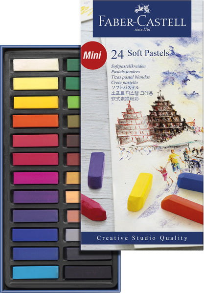 Faber-Castell FC-128224 Pastellkreide, halblang, 24er-Etui