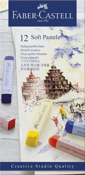 Faber-Castell FC-128312 Pastellkreide Kreativstudio Softpastell 12-teiliges Set