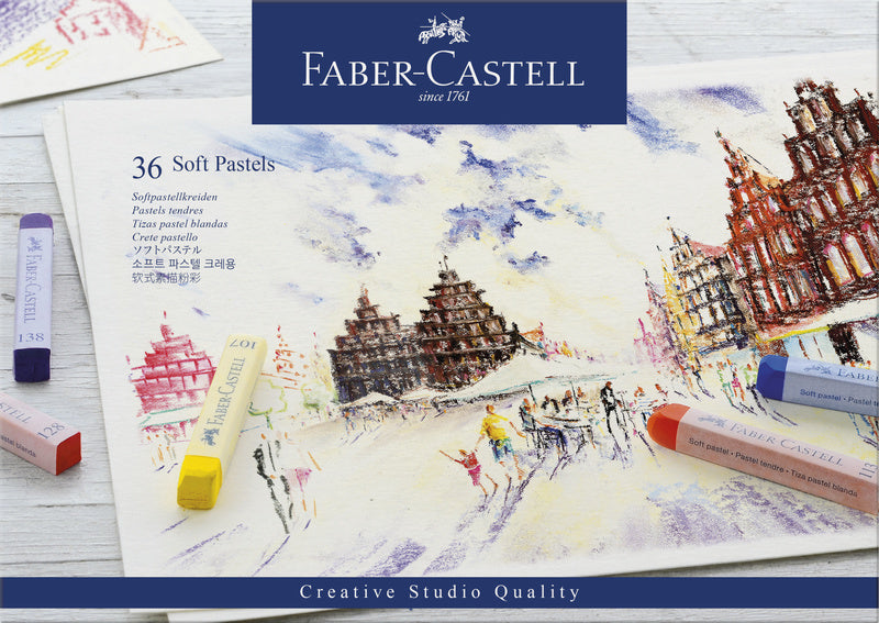 Faber-Castell FC-128336 Pastellkreide Kreativstudio Softpastell 36-teiliges Set