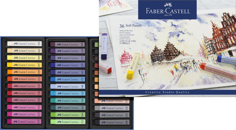 Faber-Castell FC-128336 Pastellkreide Kreativstudio Softpastell 36-teiliges Set