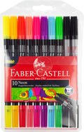 Faber-Castell FC-151109 Filzstifte Duo Neonfarben im Etui, 10 Stück
