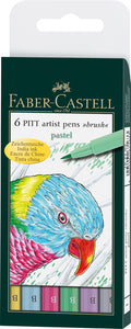 Faber-Castell FC-167163 Zeichenstift, Faber-Castell Pitt Künstlerstift, Pinselset, 6-teiliger Pastellstift