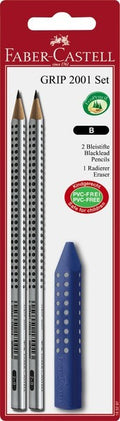 Faber-Castell FC-185297 Bleistiftgriff 2001, 2 Stück mit Radiergummi