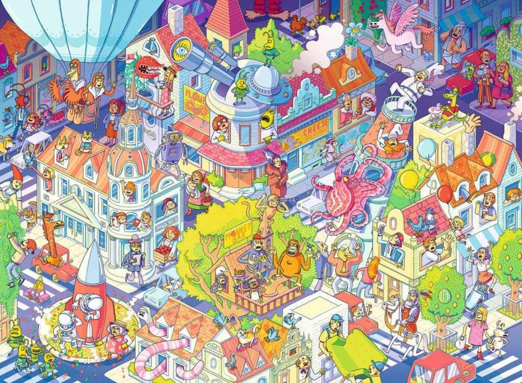Ravensburger xxl-puzzel a day in chaosville - 100 stukjes