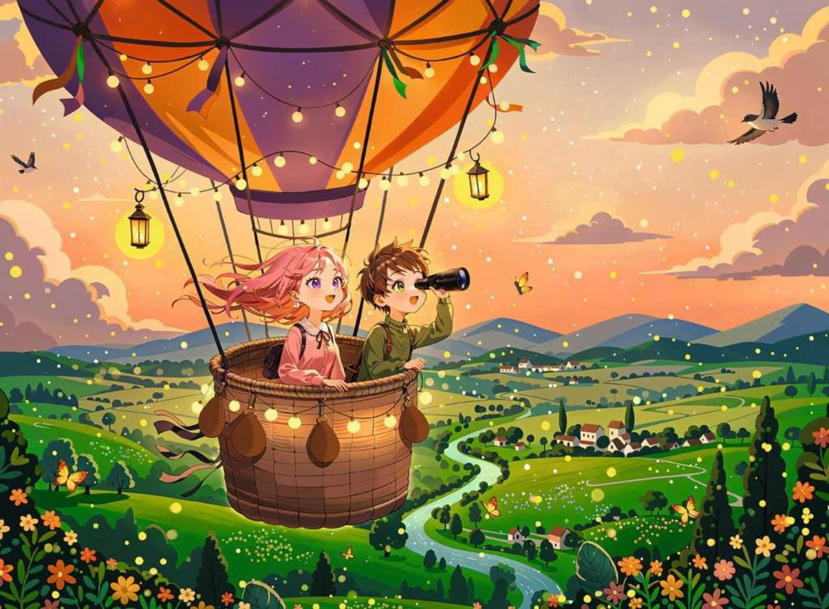 Ravensburger puzzel cozy sunset sky ride - 300 stukjes