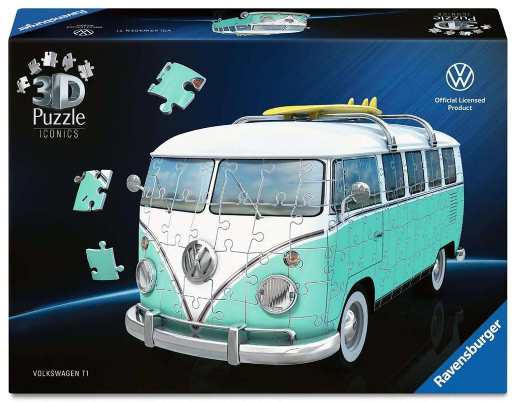 Ravensburger 3d-voertuigpuzzel iconics volkswagen t1 chrome edition