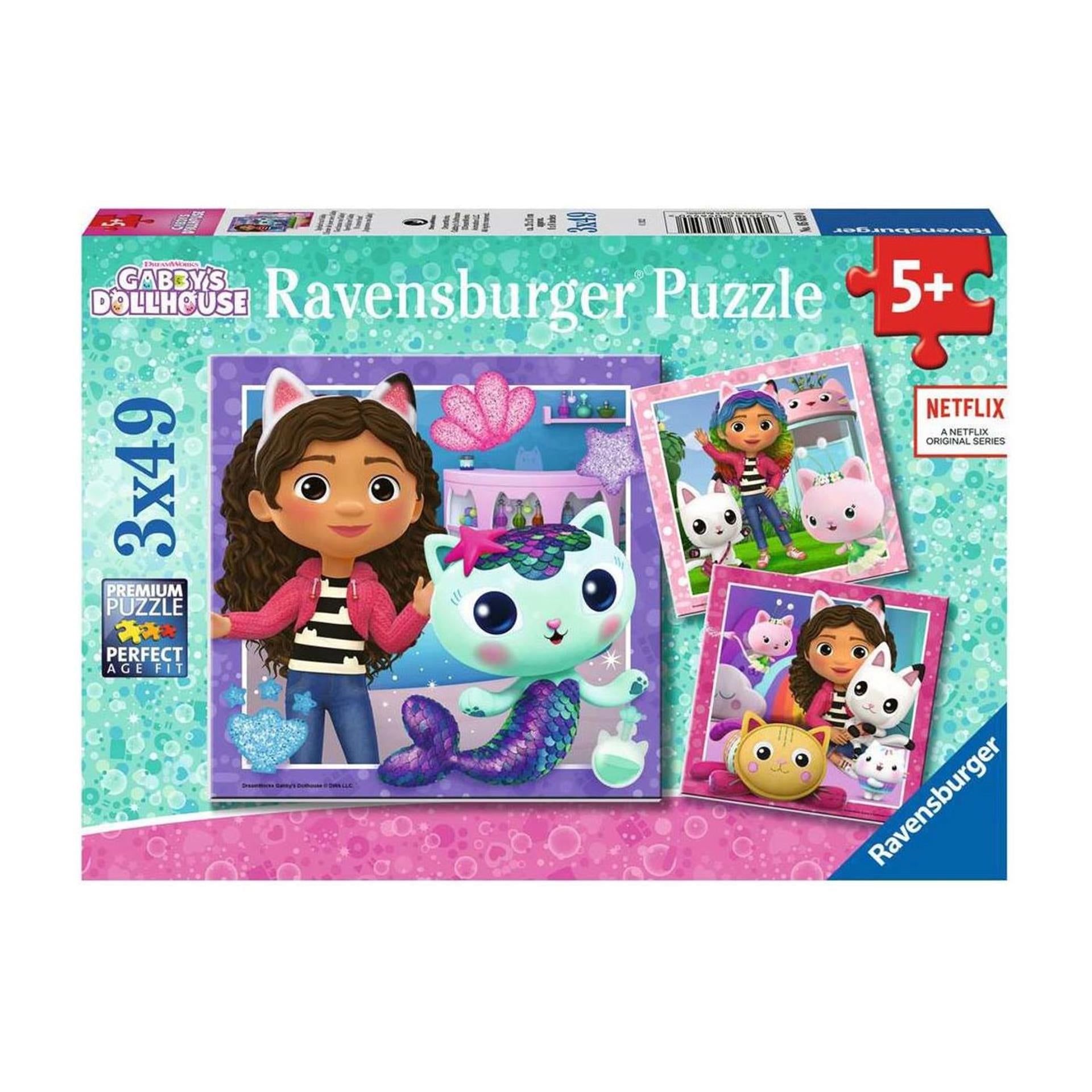 Ravensburger Gabby's Puppenhaus-Puzzle, 3x49 Teile.