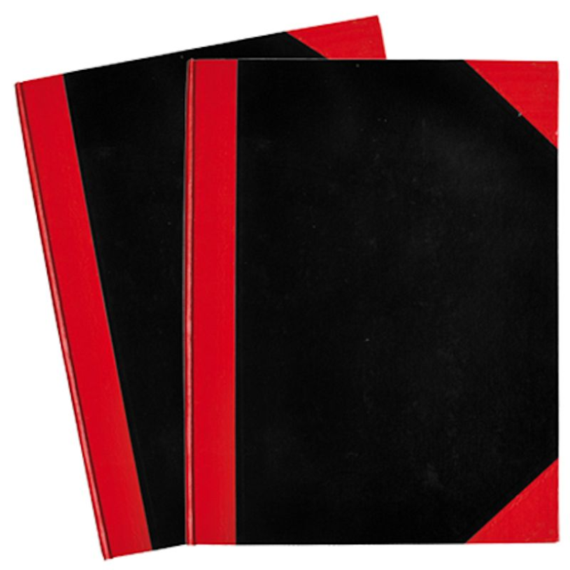 Notitieboek a4 harde kaft zwart rood