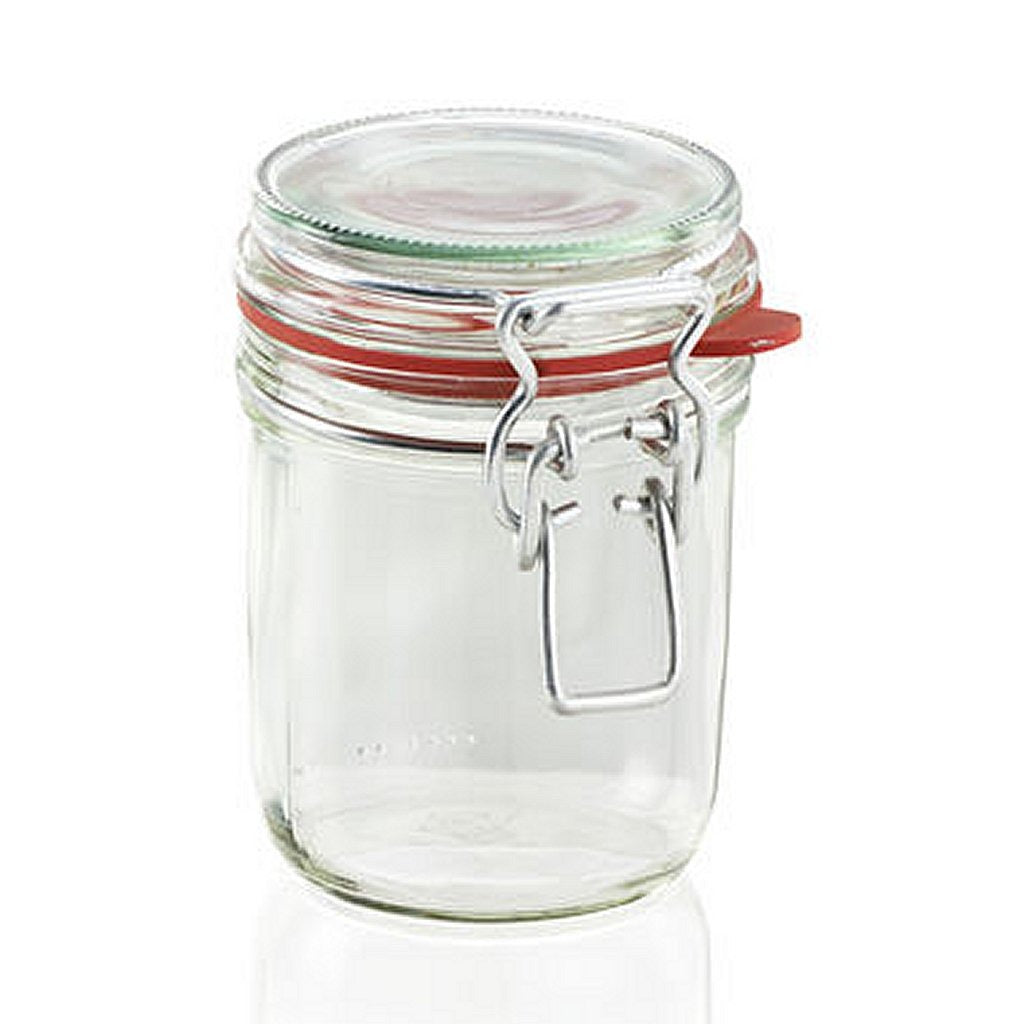 Leifheit 3192 Einmachglas mit Clipverschluss, 370 ml, Glas, Edelstahl