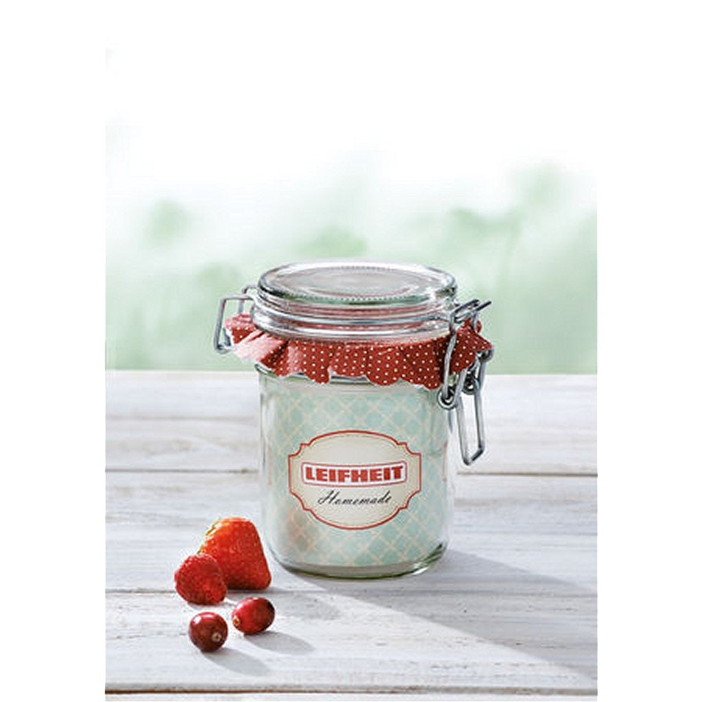 Leifheit 3192 Einmachglas mit Clipverschluss, 370 ml, Glas, Edelstahl