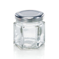 Leifheit 3208 jampot zeshoekig 47 ml glas zilver