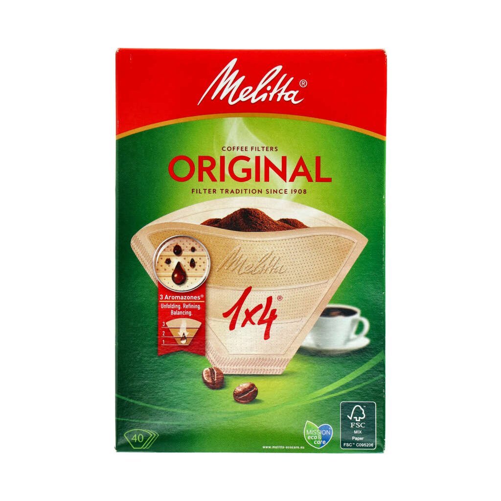 Melitta filters 1x4 40 stuks bruin