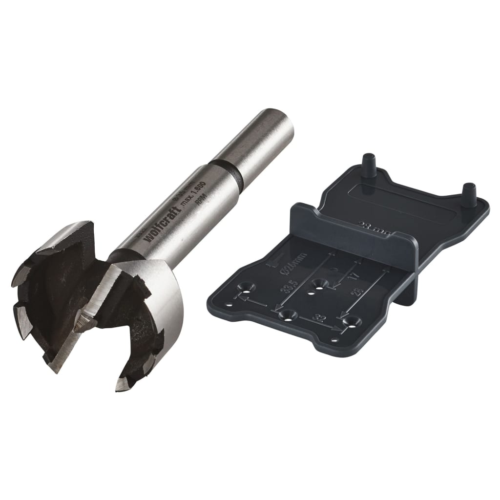 Wolfcraft 2-teiliges Forstnerbohrer-Set, schwarz