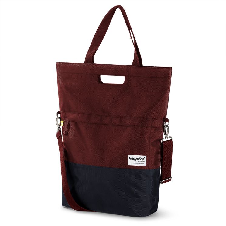 Urbanproof Einkaufstasche aus RPE, 20 l, bordeauxrot/grau
