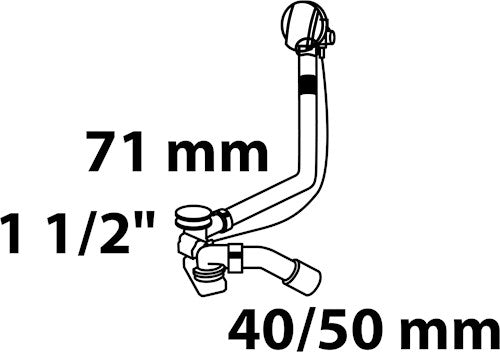 Kirchhoff bad afvoer en overloop kraan- 1 1 2 met excentriek