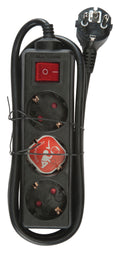 Brennenstuhl bn-1550600413 stekkerdoos 3-wegs 1.40 m zwart - geaard
