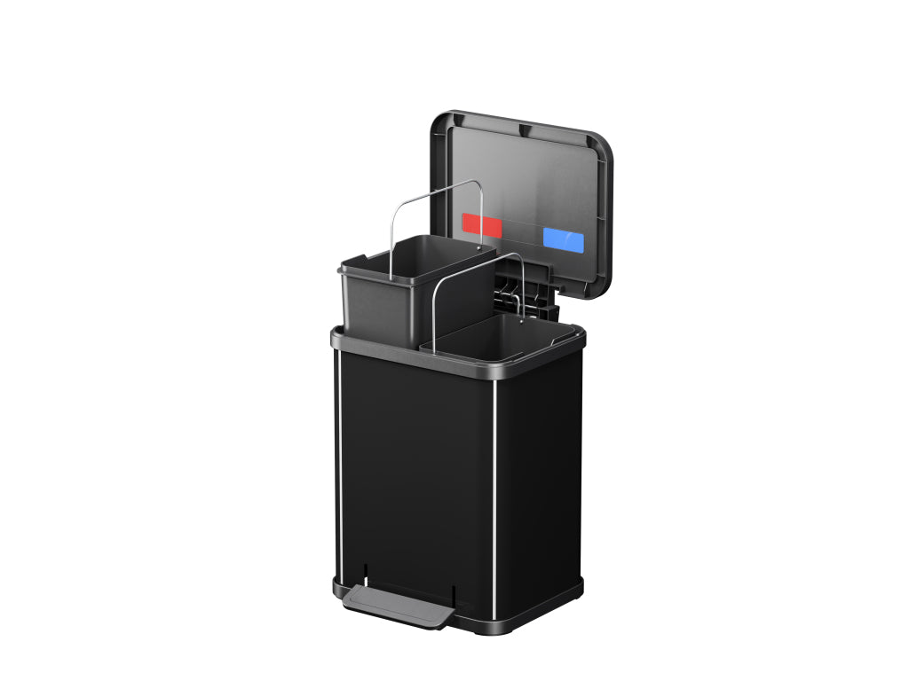 Hailo öko duo plus m prullenbak - 2 x 9l - zwart