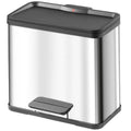 Prullenbak hailo 17 + 9 l zilver, zwart