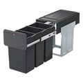 Hailo 0310-300 ecoline design trio l inbouwafvalemmer 3x10l zwart