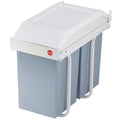 Hailo 3659-001 multi-box duo l inbouw afvalbak 2x14l wit zilver