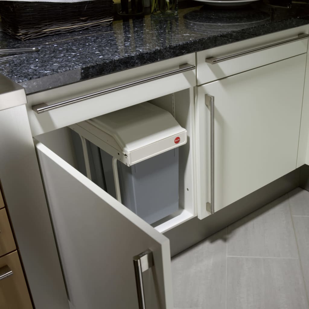 Hailo 3659-001 multi-box duo l inbouw afvalbak 2x14l wit zilver