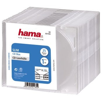 Hama CD Slim Box, transparent, 25er-Packung