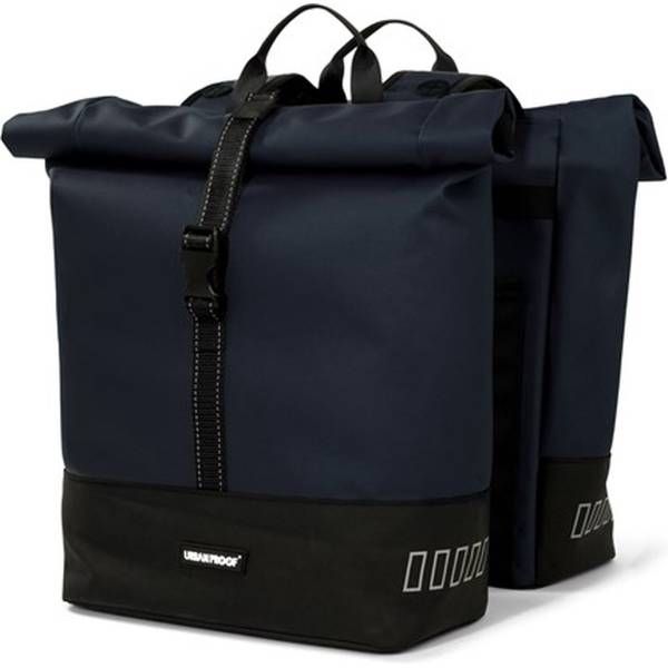 Doppelte Fahrradtasche aus recyceltem Material, Urban Proof Rolltop, 38 Liter, 30 x 15 x 42 cm – blau