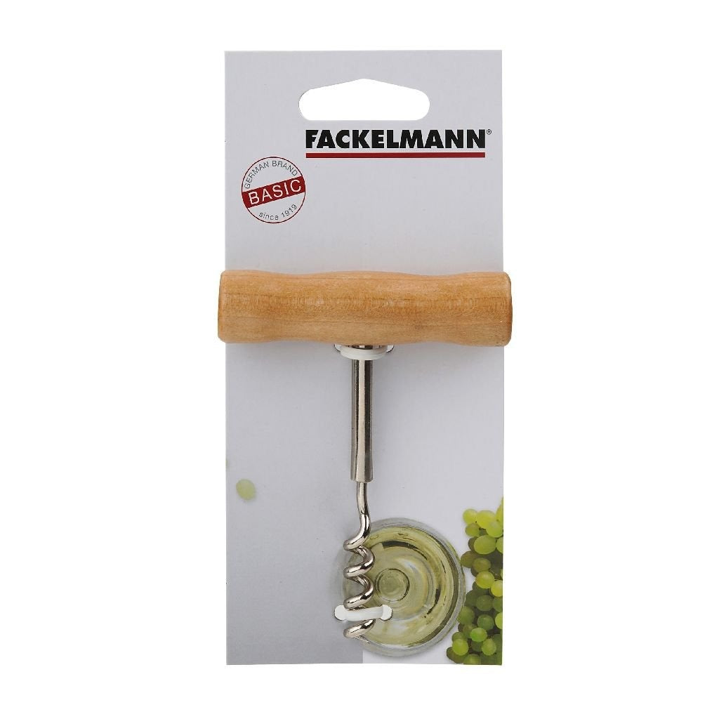 Fackelmann Basic Korkenzieher 10,5 cm Holz Chrom