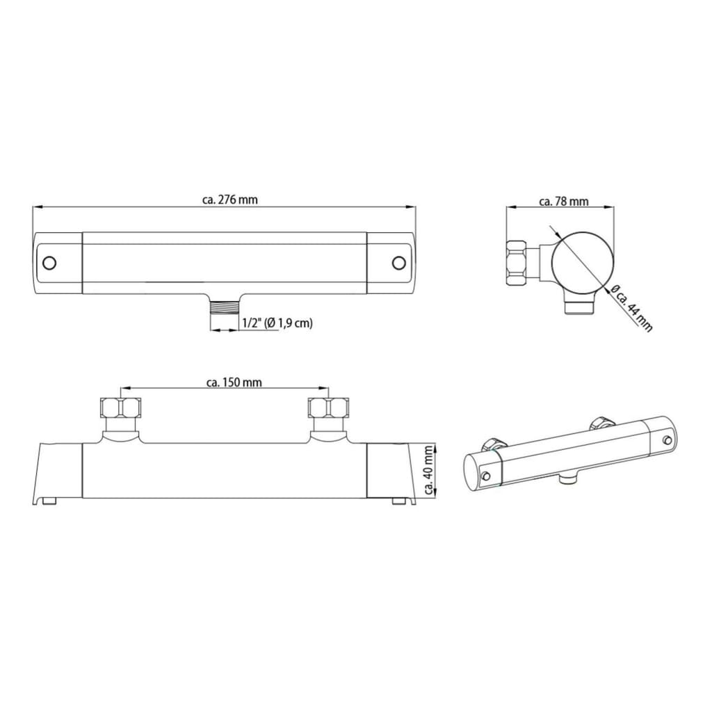 SCHÜTTE Duscharmatur thermostatisch vita verchromt