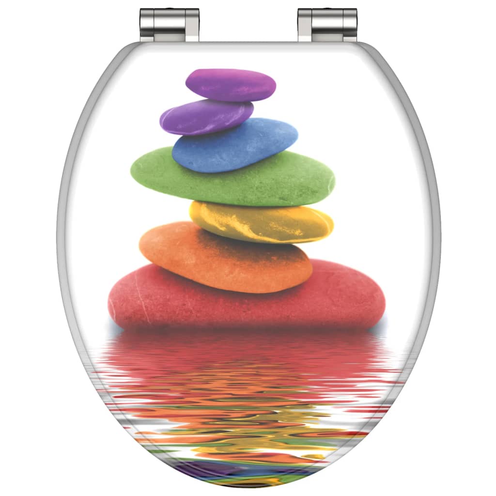 Schutte mdf wc-bril colorful stones met soft-close 80120